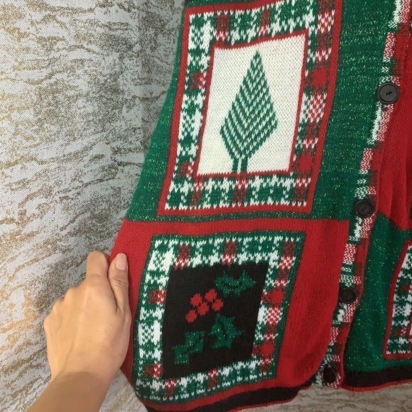Vintage🧚♀️Multicolour Ugly Christmas knit sweater/cardigan - Picture 6 of 10